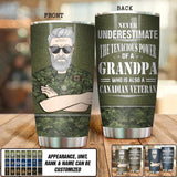 Personalized  Never Underestimate The Tenacious Power Of Grandma Who Is Also A Canadian Veteran Tumbler Printed QTDT2010