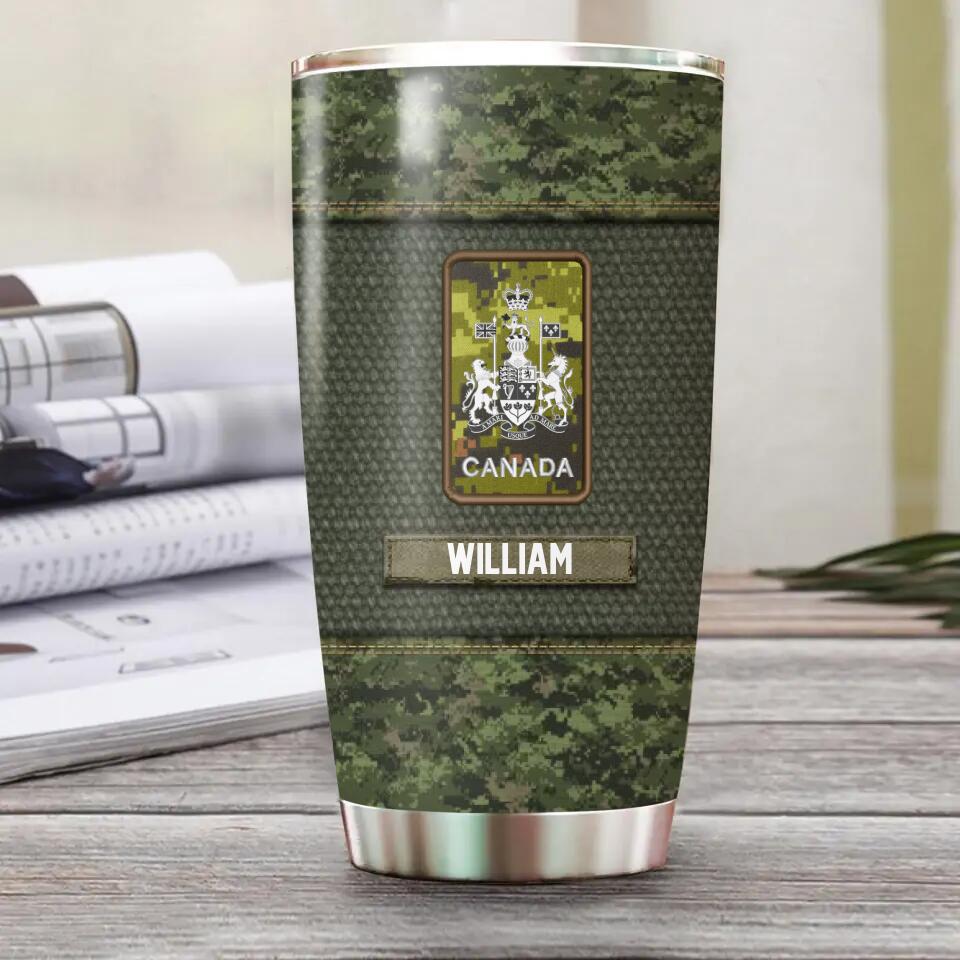 Personalized  Canadian Veteran/Soldier Camo Tumbler Printed 22OCT-HQ20