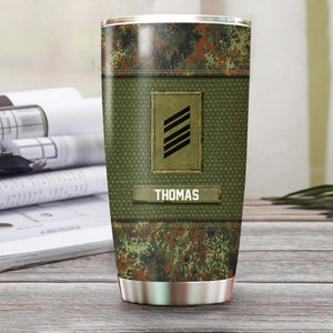 Personalized German Veteran/Soldier Camo Tumbler Printed 22OCT-HQ20