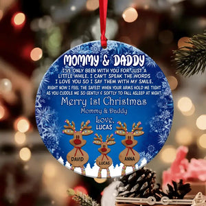 Personalized Freestanding Reindeer Family Christmas Acrylic/Plastic Ornament Printed QTDT2010