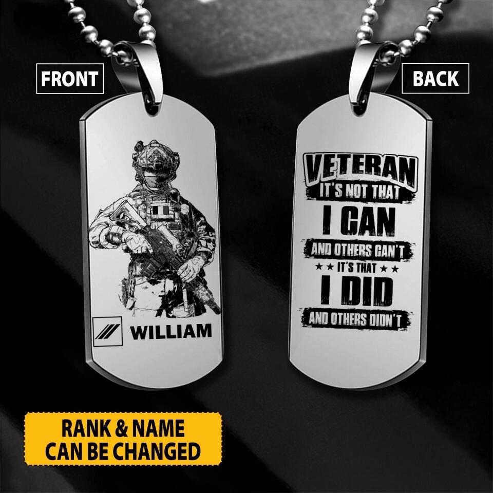Personalized French Veteran It's Not That I Can Others Can't It's That I Did  Necklaces Printed 22OCT-HY21