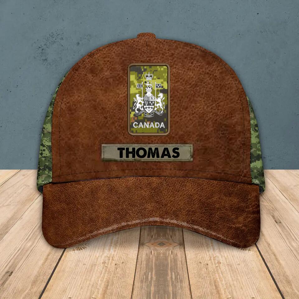 Personalized Canadian Veteran/ Solider Camo Rank Peaked Cap 3D Printed OCT22-HY21