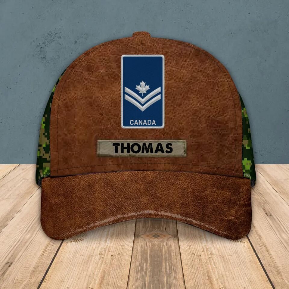 Personalized Canadian Veteran/ Solider Camo Rank Peaked Cap 3D Printed OCT22-HY21