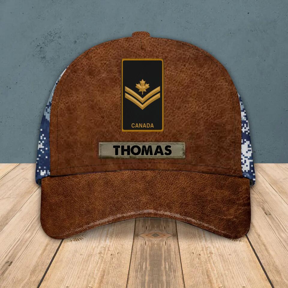 Personalized Canadian Veteran/ Solider Camo Rank Peaked Cap 3D Printed OCT22-HY21