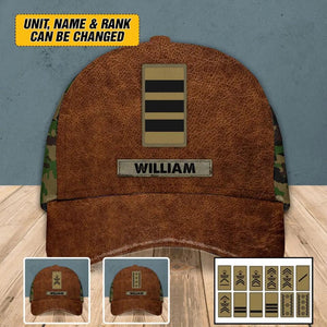 Personalized Swiss Veteran/ Solider Camo Rank Peaked Cap 3D Printed OCT22-HY21