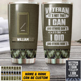 Personalized Irish Veteran It's Not That I Can And Others Can't It's That I Did And Others Didn't Tumbler Printed QTHQ2110