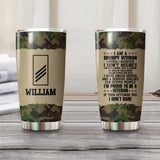 Personalized I Am A Swiss Grumpy Veteran Nam Rank With Camo Tumbler Printed 22OCT-HQ21
