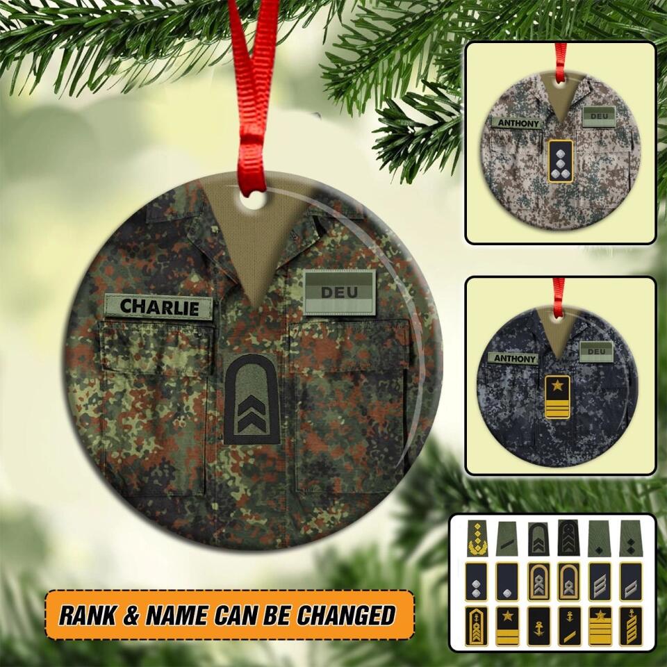 Personalized German Veteran/Soldier Christmas Acrylic/Plastic Ornament Printed 22OCT-HY24