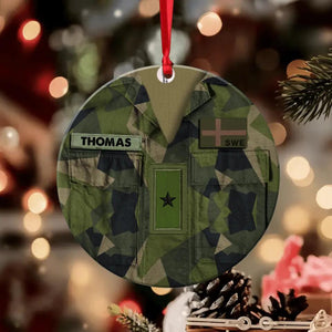 Personalized Sweden Veteran/Soldier Christmas Acrylic/Plastic Ornament Printed 22OCT-HY24