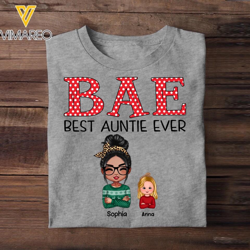 Personalized Bae Best Auntie Ever & Kid Tshirt Printed 22OCT-HQ24