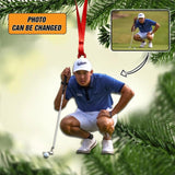 Personalized Your Image Golf Playing Christmas Acrylic/Plastic Ornament Printed 22OCT-HY24