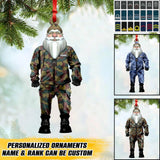 Personalized Belgium Solider/ Veteran Camo Santa Claus Christmas Wood Ornament Printed TQHQ2410