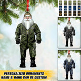 Personalized Canadian Solider/ Veteran Camo Santa Claus Christmas Wood Ornament Printed  TQHQ2410