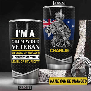 Personalized Australian Grumpy Old Man Veteran Tumbler Printed 22OCT-HY25