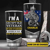 Personalized Australian Grumpy Old Man Veteran Tumbler Printed 22OCT-HY25