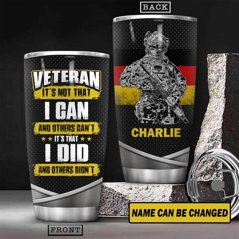 Personalized German Grumpy Old Man Veteran Tumbler Printed 22OCT-HY25