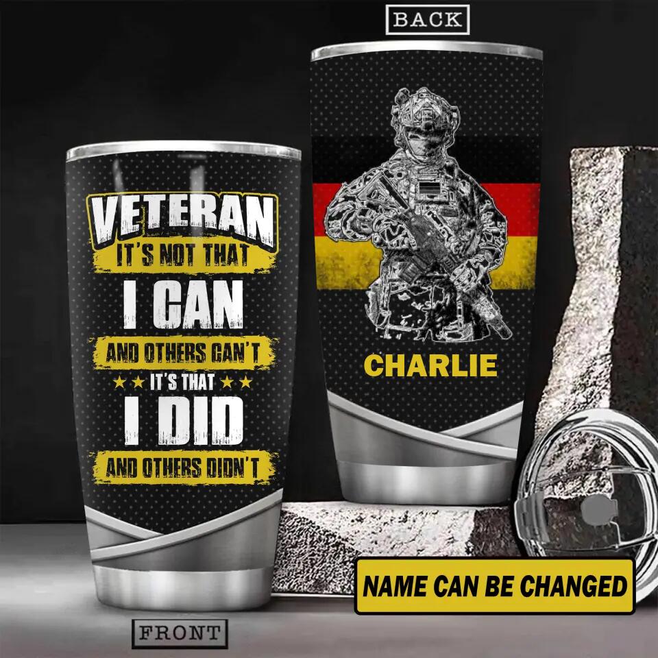 Personalized German Grumpy Old Man Veteran Tumbler Printed 22OCT-HY25