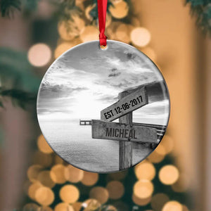 Personalized Lake Dock Multi-Names Christmas Acrylic/Plastic Ornament Printed QTDT2510