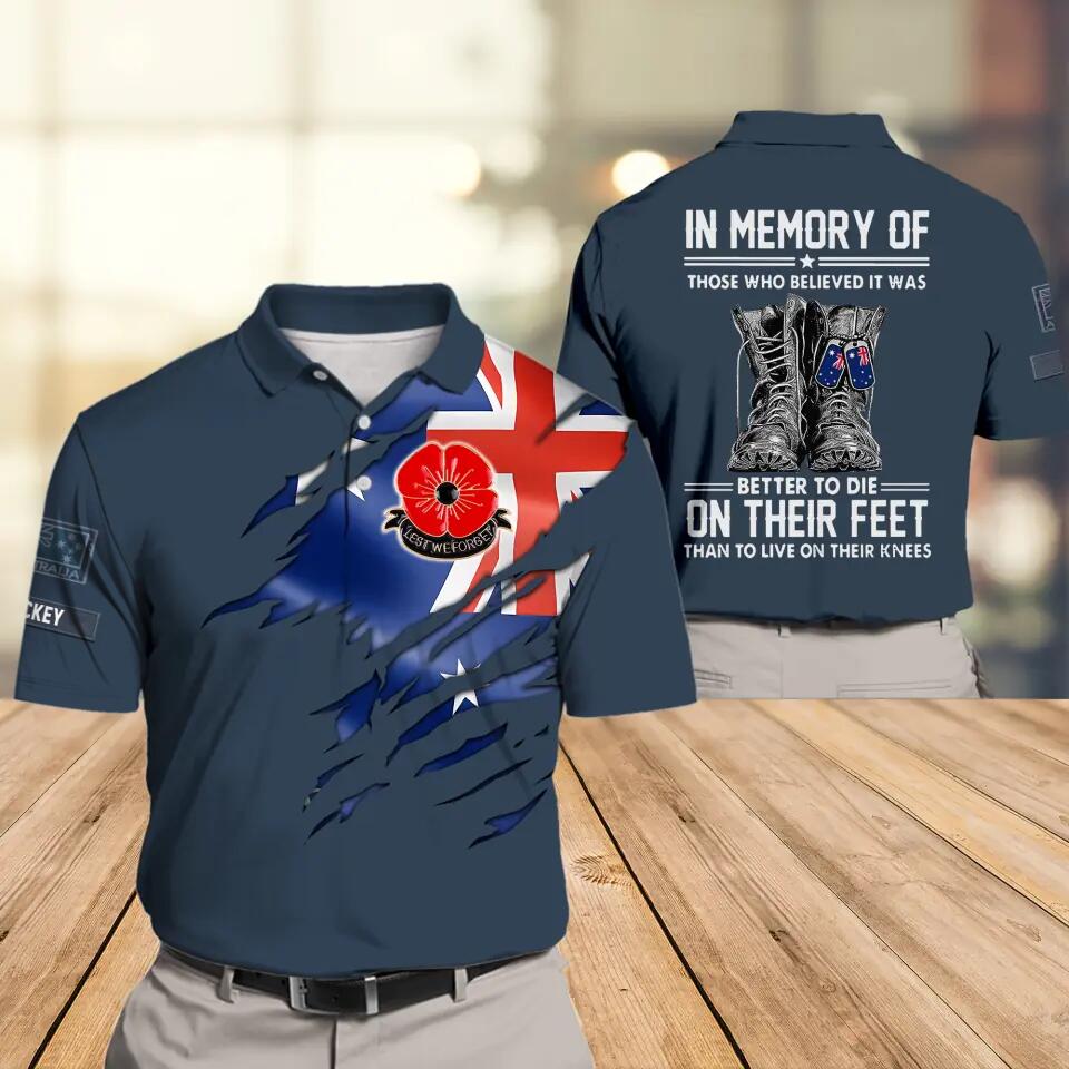 Personalized Australian Veteran/ Solider Rank Polo Shirts 3D Printed QTHQ2710