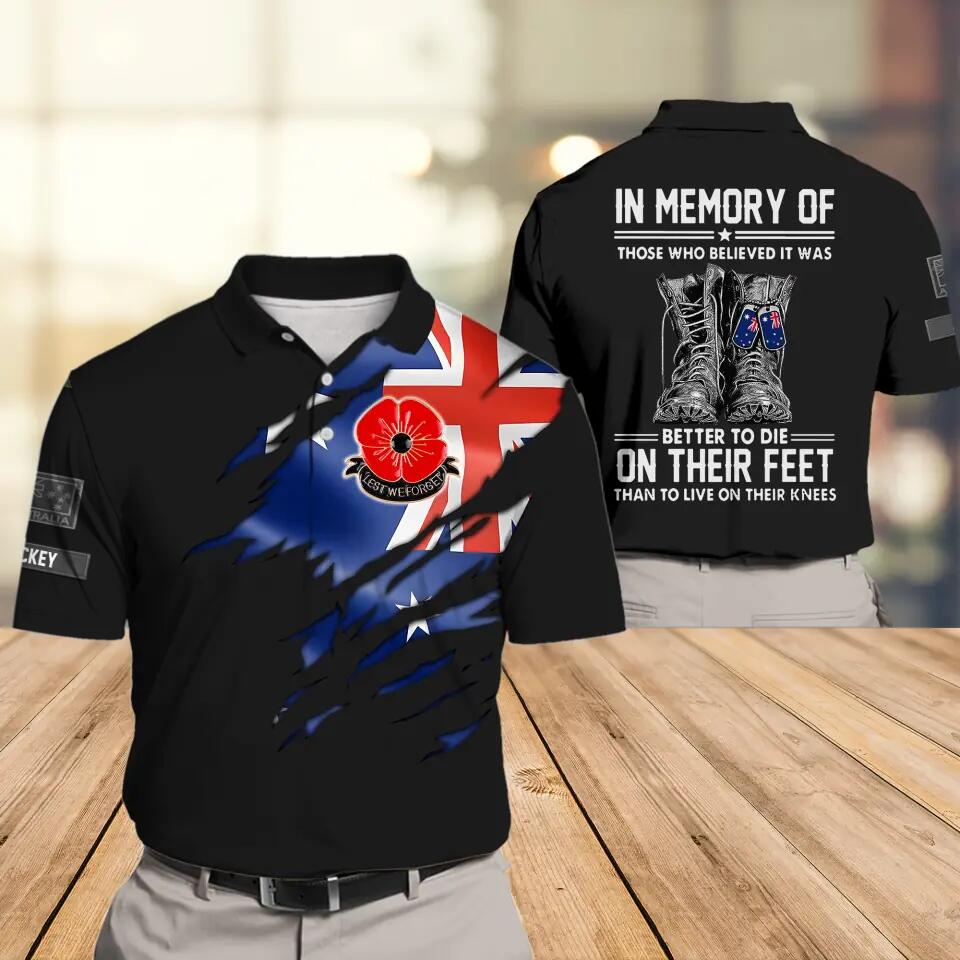 Personalized Australian Veteran/ Solider Rank Polo Shirts 3D Printed QTHQ2710