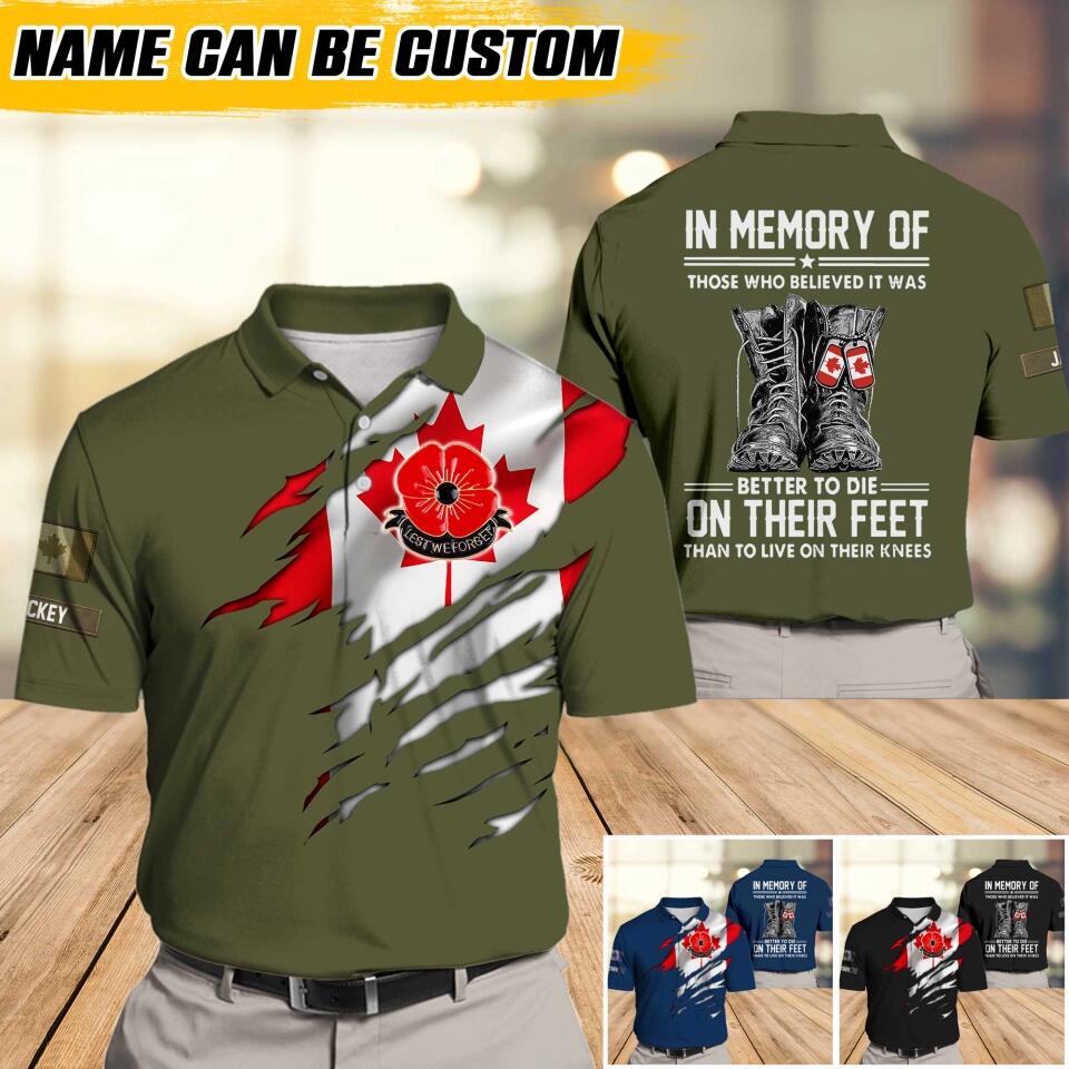 Personalized Canadian Veteran/ Solider Rank Polo Shirts 3D Printed QTHQ2710