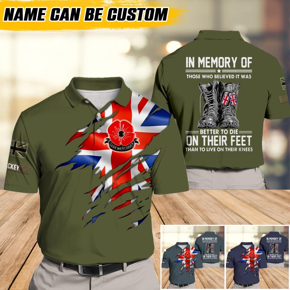 Personalized British Veteran/ Solider Rank Polo Shirts 3D Printed QTHQ2710