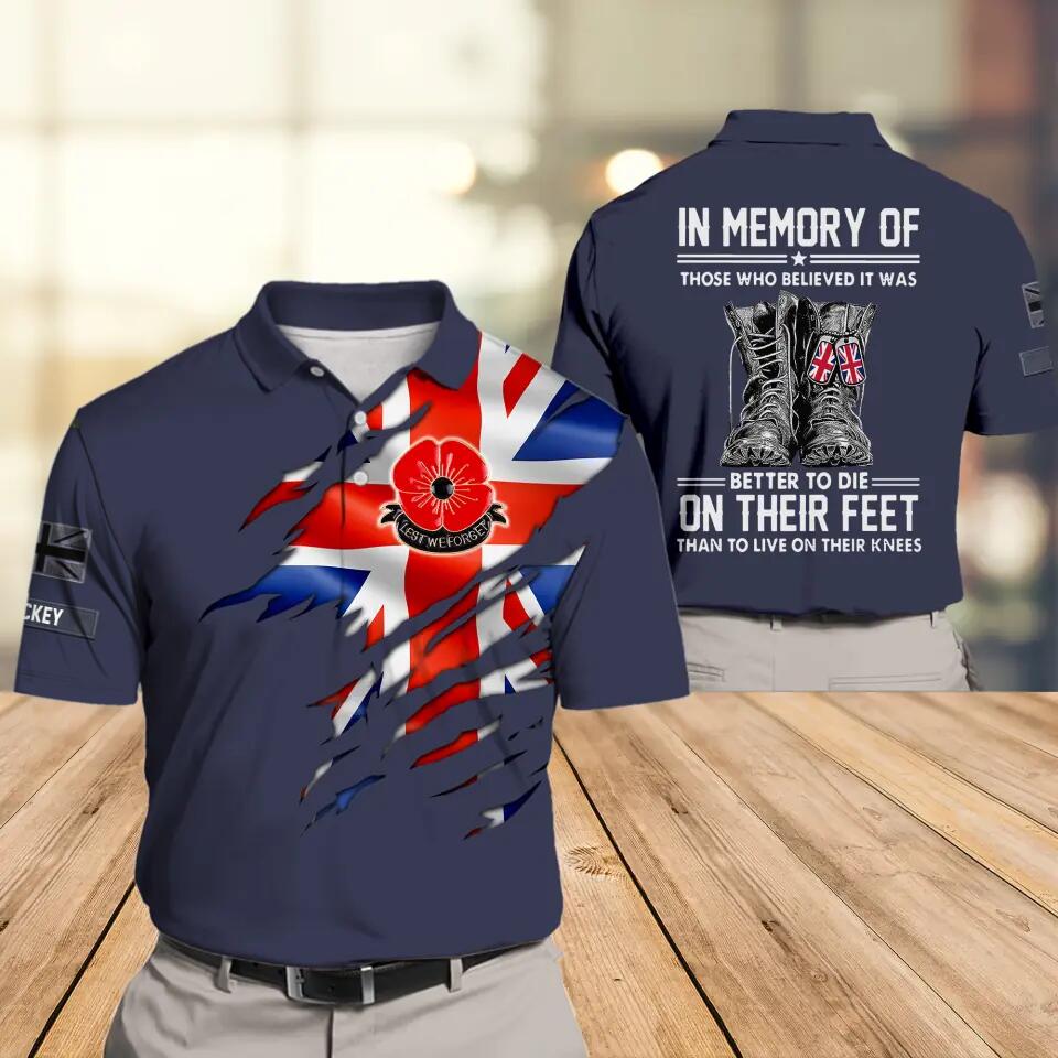 Personalized British Veteran/ Solider Rank Polo Shirts 3D Printed QTHQ2710