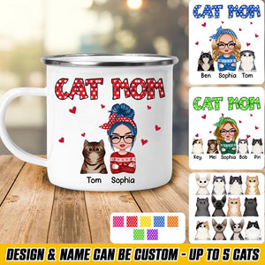 Personalized Cat Mom Steel Mug Printed 22OCT-HQ27