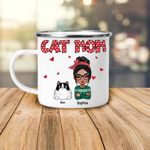 Personalized Cat Mom Steel Mug Printed 22OCT-HQ27