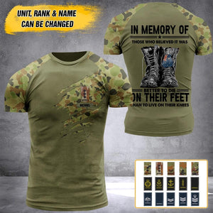 Personalized Australian Soldier/Veteran Tshirt 3D Printed QTHY2710