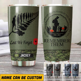 Personalized Canadian Solider/ Veteran Lest We Forget Remember Them Tumbler Printed QTHQ2810