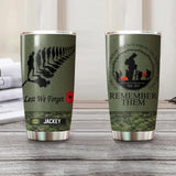 Personalized Canadian Solider/ Veteran Lest We Forget Remember Them Tumbler Printed QTHQ2810