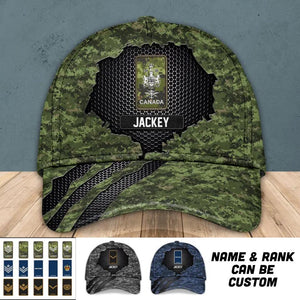 Personalized Canadian Solider/ Veteran Camo Rank Peaked Cap 3D Printed QTHQ3110