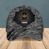 Personalized Canadian Solider/ Veteran Camo Rank Peaked Cap 3D Printed QTHQ3110