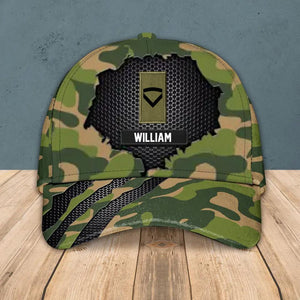 Personalized Norwegian Solider/ Veteran Camo Rank Peaked Cap 3D Printed QTHQ3110