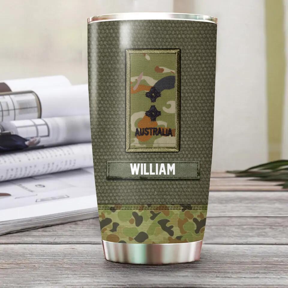 Personalized Australian Veteran/Soldier Mess With Me I Fight Back Camo Tumbler Printed QTHQ3110