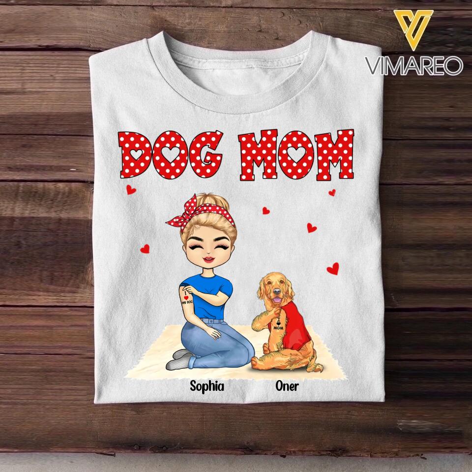 Personalized Dog Mom Tshirt Printed 22OCT-DT31