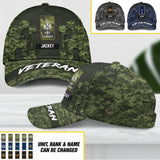 Personalized Canadian Solider/ Veteran Camo Rank Peaked Cap 3D Printed QTHQ3110