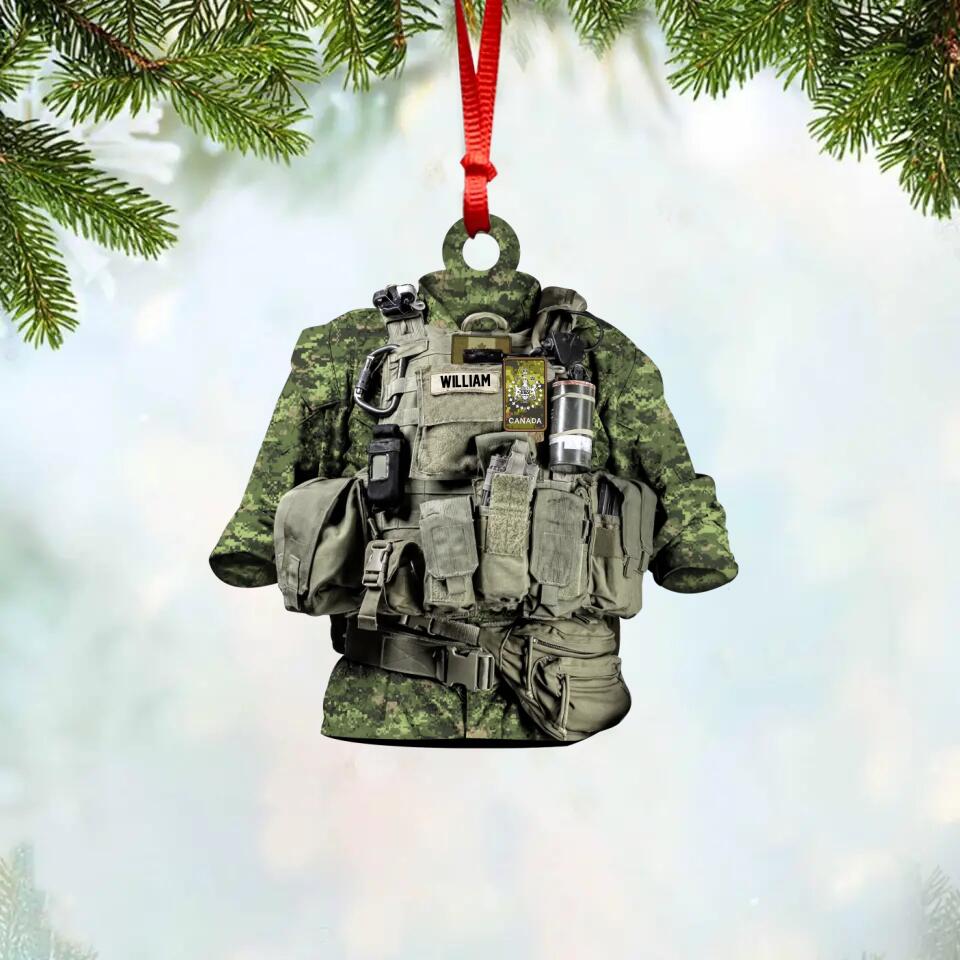 Personalized Canadian Solider/ Veteran Uniform Camo Rank Acrylic/Plastic Ornament Printed 22NOV-HQ01
