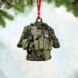 Personalized Swiss Solider/ Veteran Uniform Camo Rank Acrylic/Plastic Ornament Printed 22NOV-HQ01