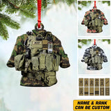Personalized Swiss Solider/ Veteran Uniform Camo Rank Acrylic/Plastic Ornament Printed 22NOV-HQ01