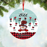 Personalized  Grandma Kid Name Snowman Heart Christmas Acrylic/Plastic Ornament Printed 22NOV-HY01