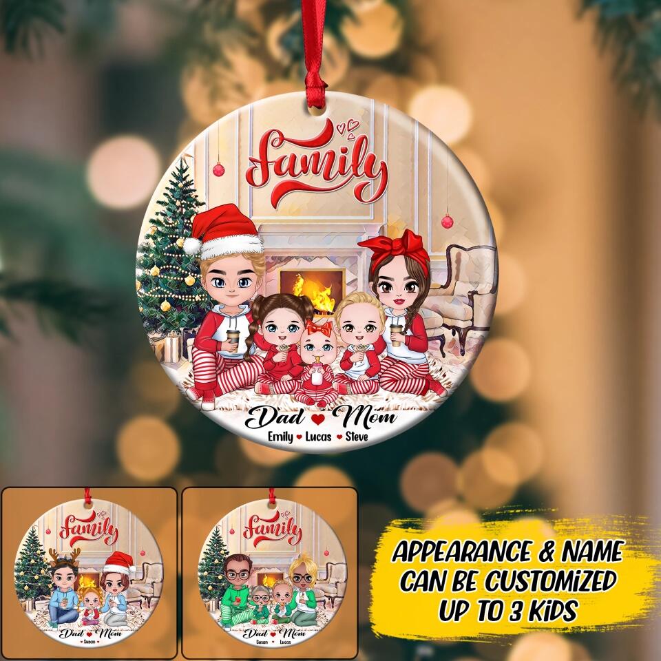 Personalized Christmas Family Acrylic/Plastic Ornament Printed 22OCT-DT31