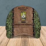 Personalized Canadian Veteran Against All Enemies Foreign and Domestic Camo Rank Peaked Cap 3D Printed 22NOV-HY03