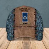 Personalized Canadian Veteran Against All Enemies Foreign and Domestic Camo Rank Peaked Cap 3D Printed 22NOV-HY03