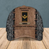 Personalized Canadian Veteran Against All Enemies Foreign and Domestic Camo Rank Peaked Cap 3D Printed 22NOV-HY03