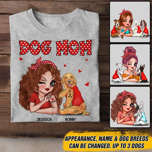 Personalized Dog Mom I Love Dog Tshirt Printed 22NOV-DT03