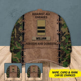 Personalized Swiss Veteran Against All Enemies Foreign and Domestic Camo Rank Peaked Cap 3D Printed 22NOV-HY03