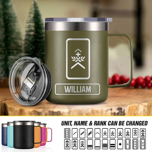 Personalized Swiss Veteran Laser Handle Cup Printed 22NOV-DT03