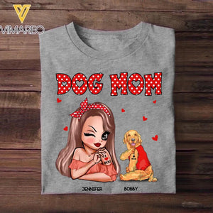 Personalized Dog Mom I Love Dog Tshirt Printed 22NOV-DT03